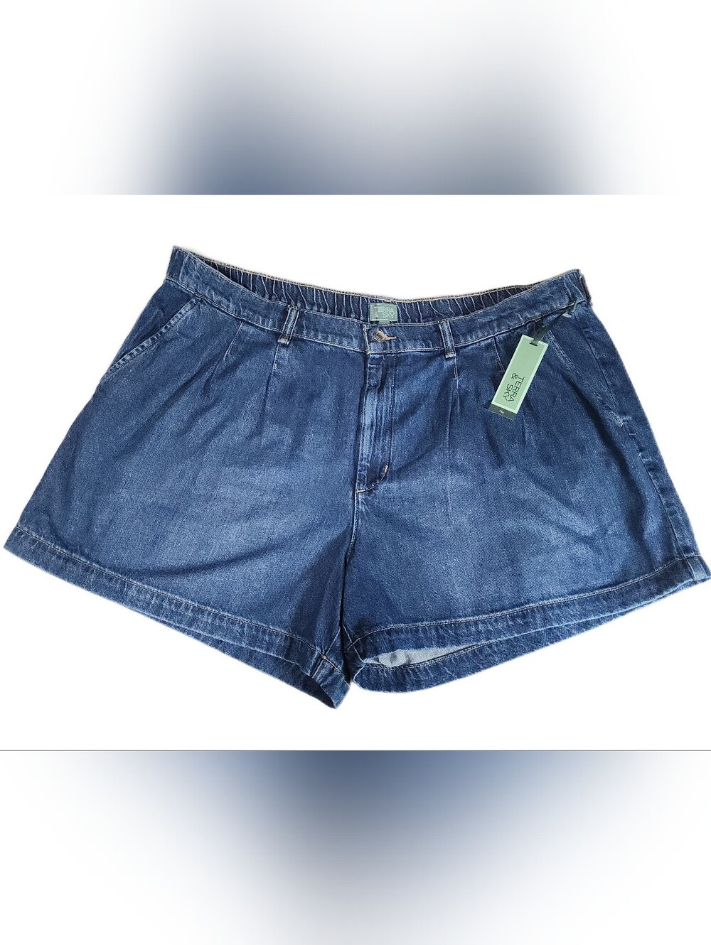 Terra & Sky Women's Plus Size Drapey Denim Shorts, Sizes 18W